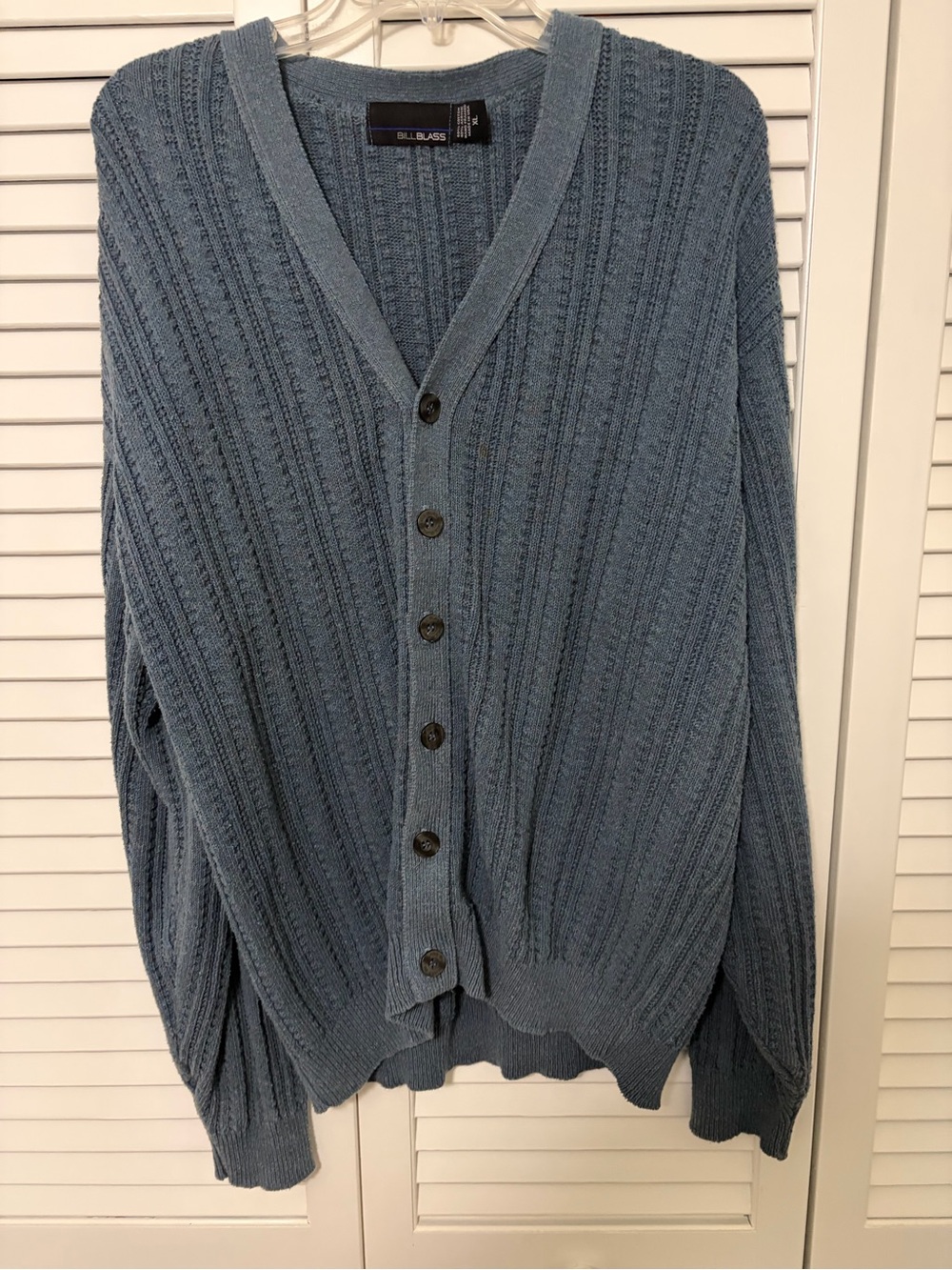 Bill Blass Men's Blue Knit Button-Front Cardigan Sweater XL